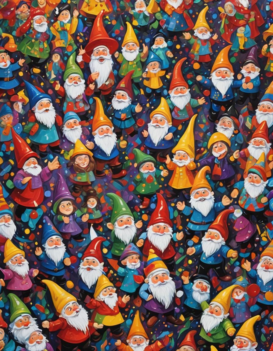 Snow White Disco: An Impasto Gouache Masterpiece