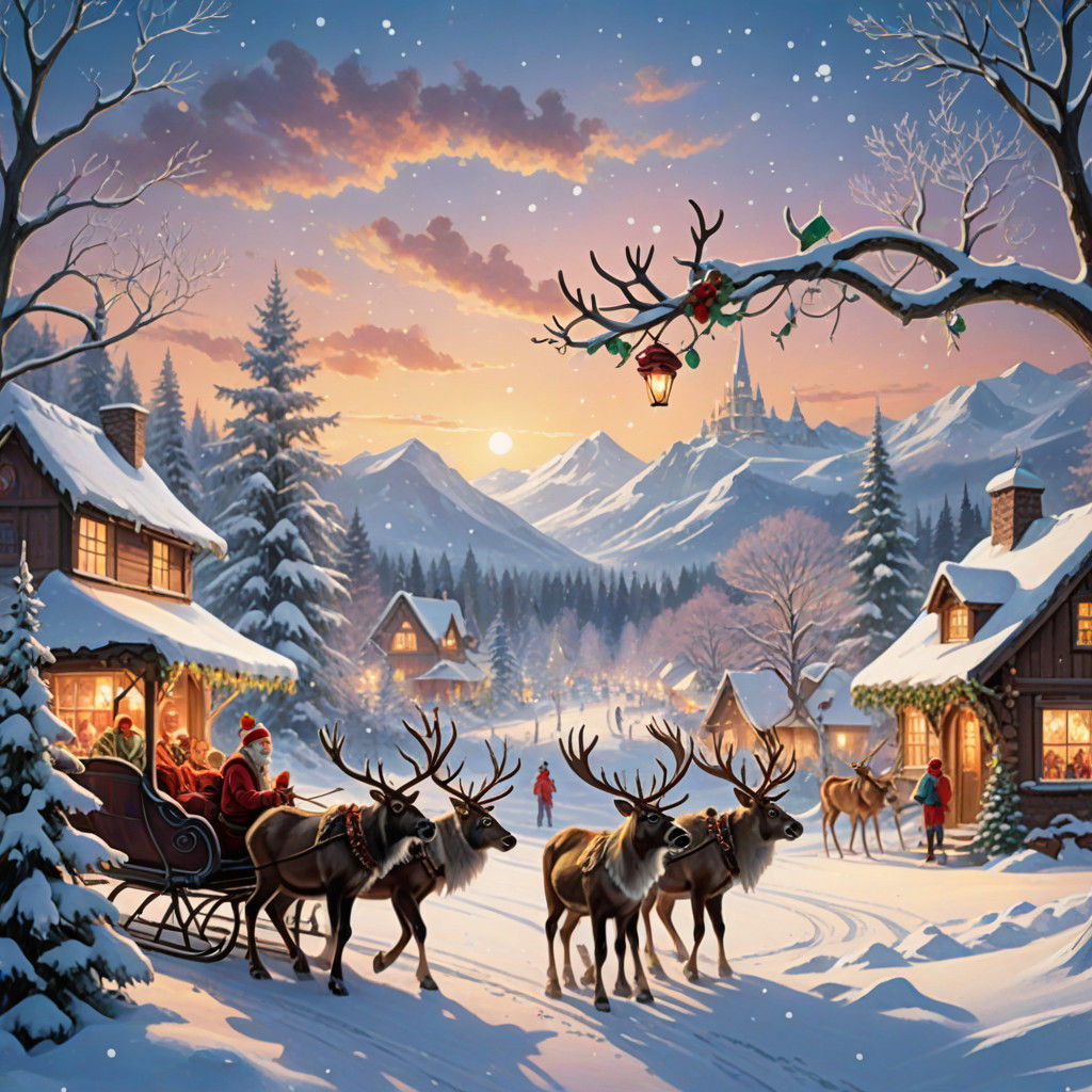 Whimsical Winter Wonderland in Dreamy, Ethereal Style