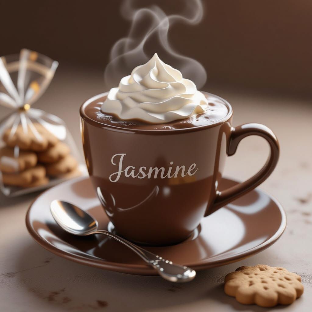 Steaming Hot Chocolate With Whipped Cream and Cookies