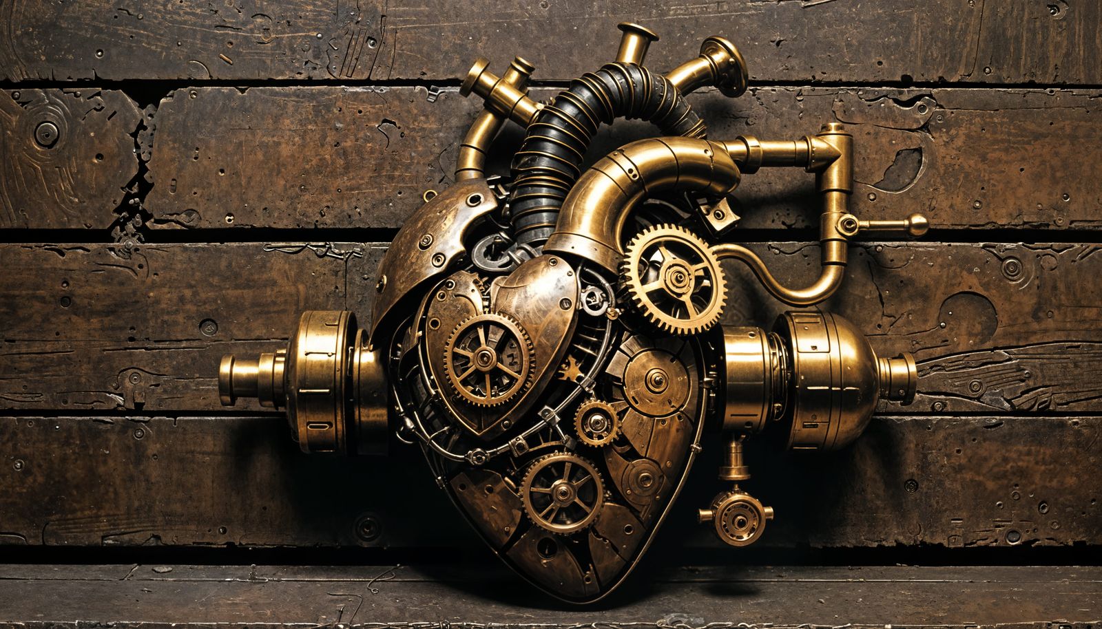 Mechanical Heart Meets Human Anatomy in Steampunk Fusion