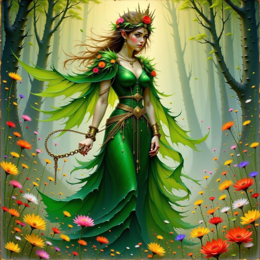 Queen of the Seelie Fae in Fantasy Art Style