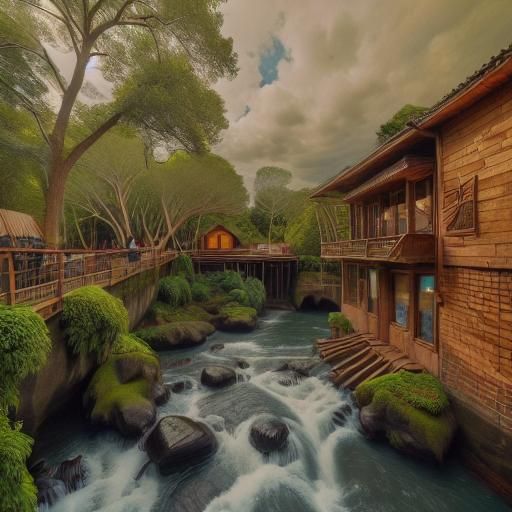 Screaming Potato Figure in Psychedelic Landscape