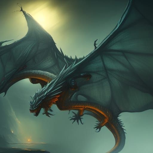 Spectre Dragon in Dark Fantasy Style