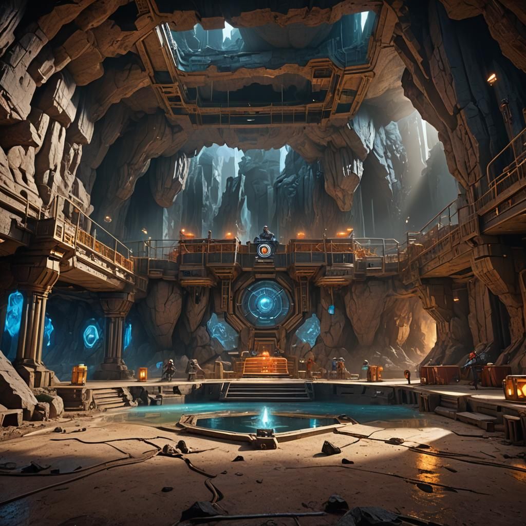 Superhero Academy Interior: Detailed Matte Painting