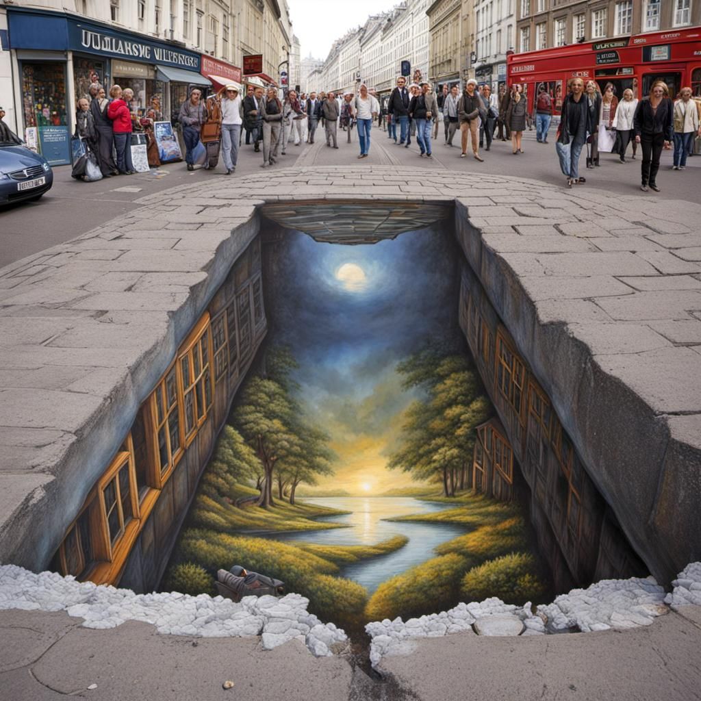 Surreal 3D Street Art Illusion