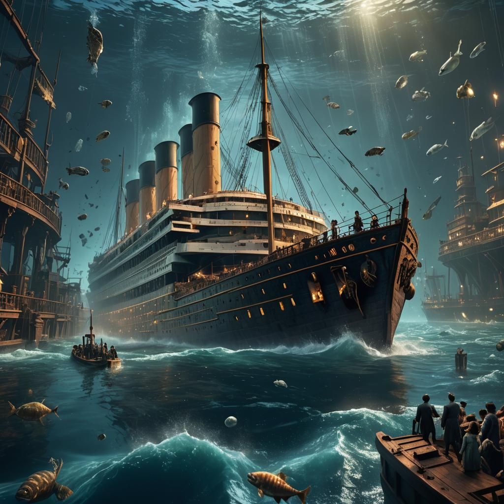 Titanic Submerged: Ghostly Spirits in Deep Color