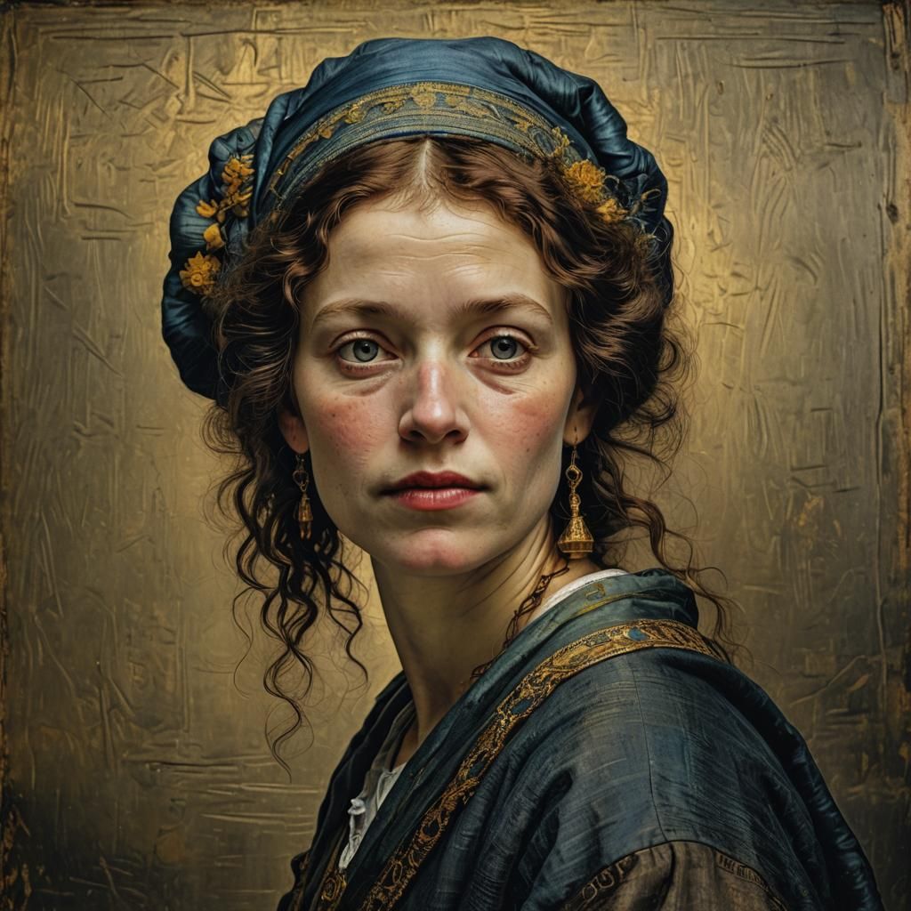 Hyperrealistic Portrait Inspired by Classic Masters