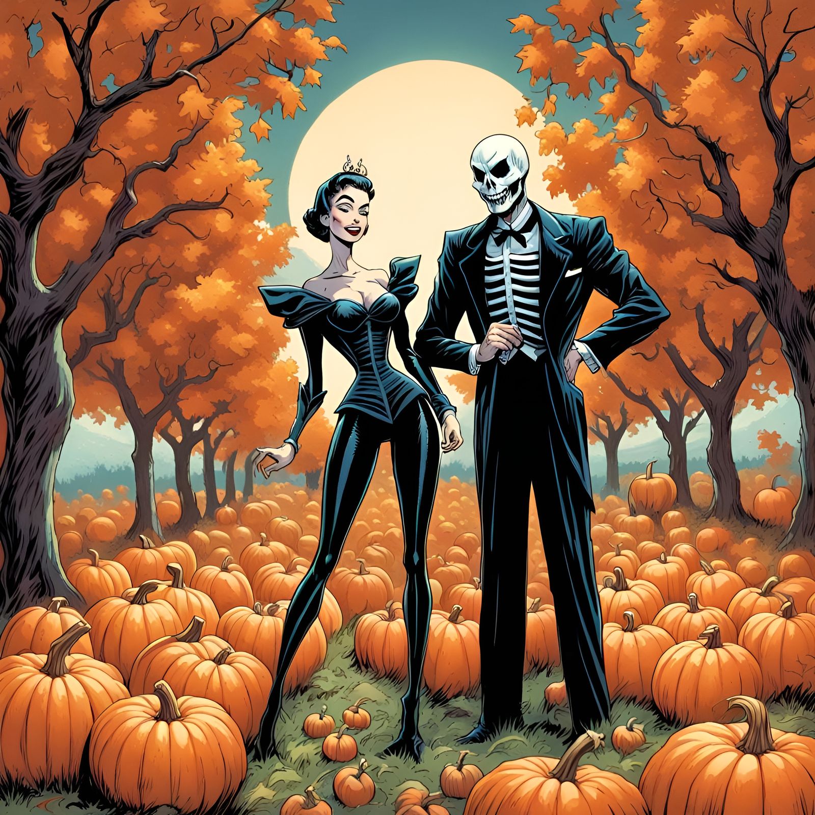 1950s Pumpkin Royalty Apple Picking