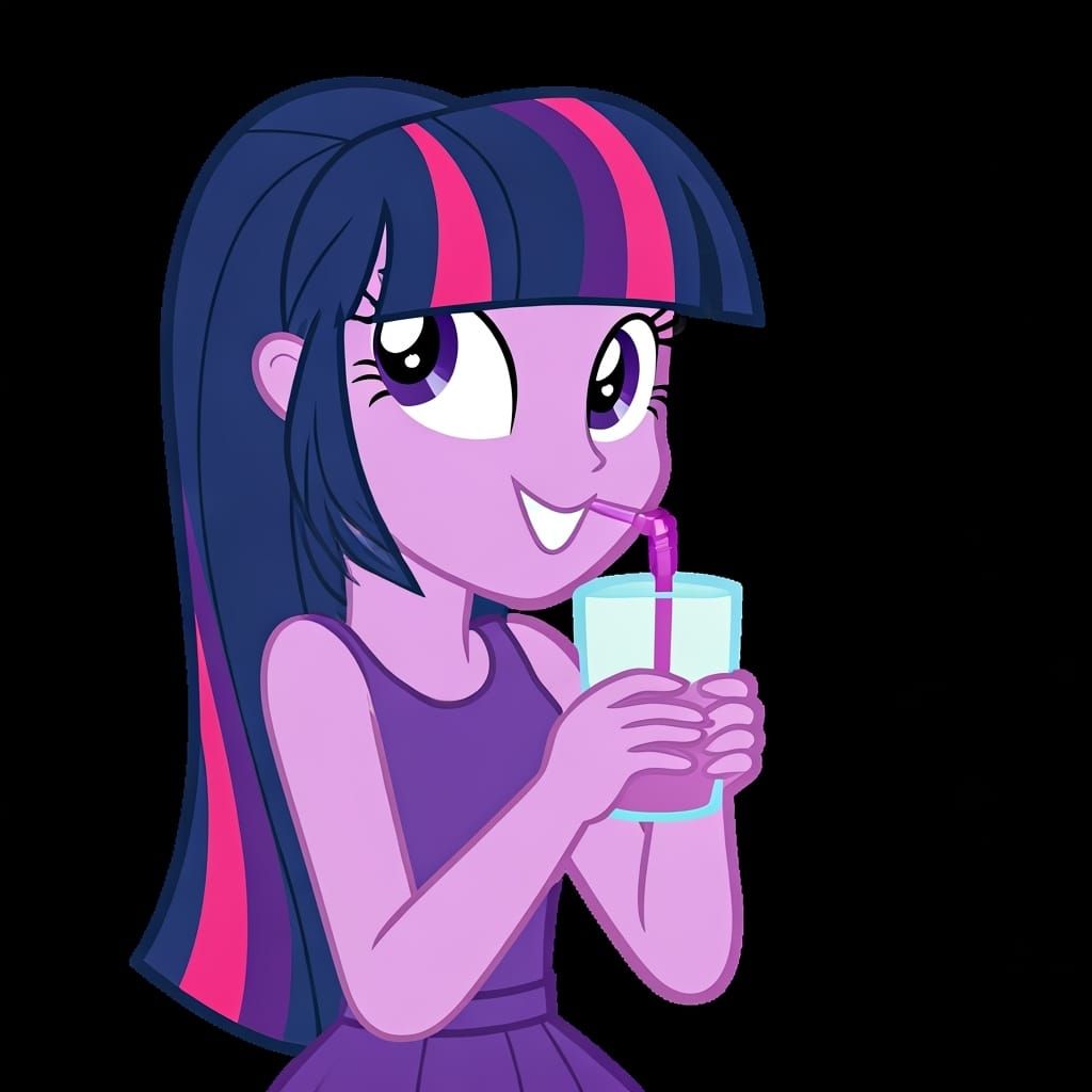 Twilight Sparkle Enjoys Grape Juice