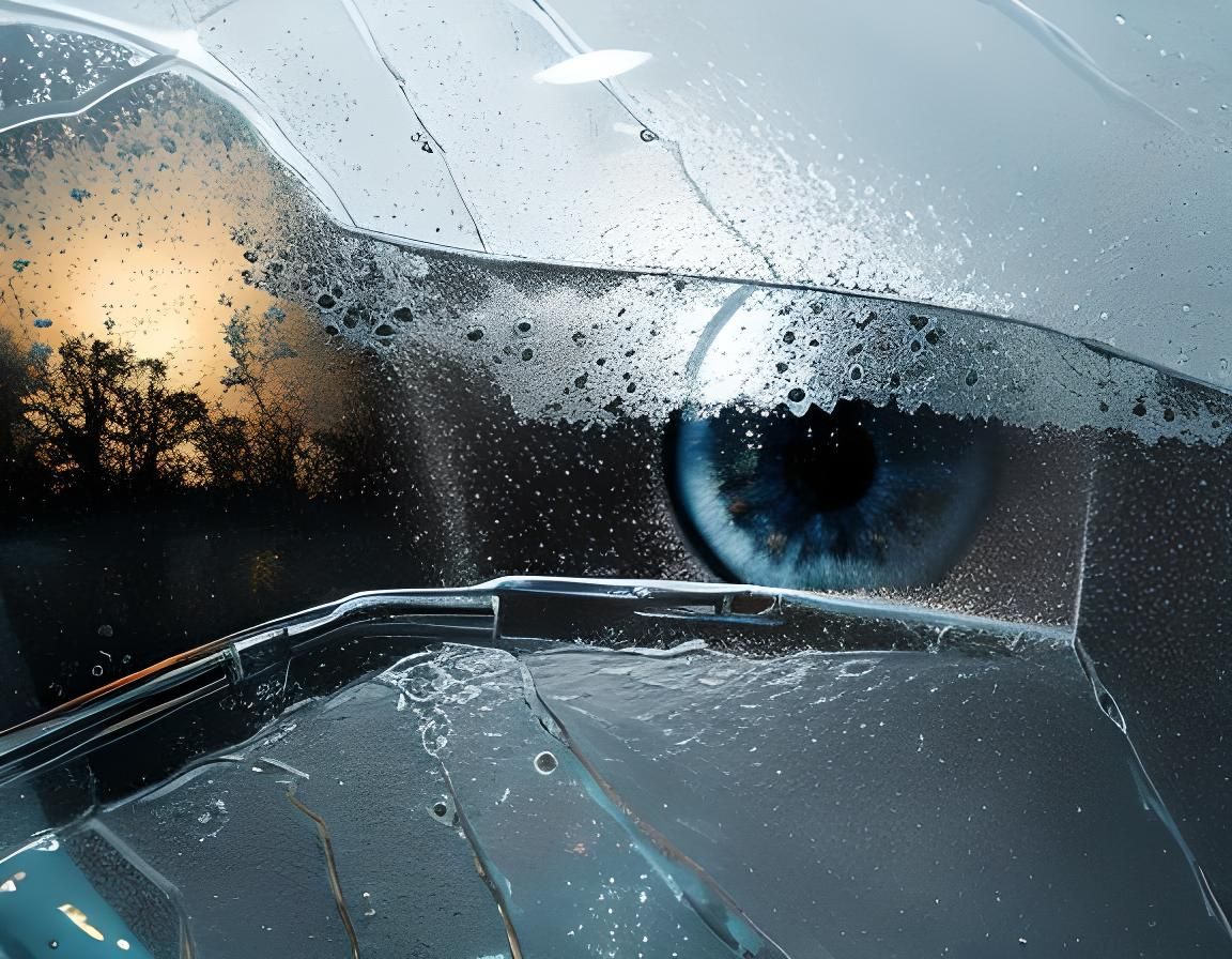 Eye Appears in Window Condensation