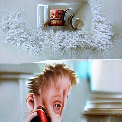 Snowy House Aglow with Holiday Lights