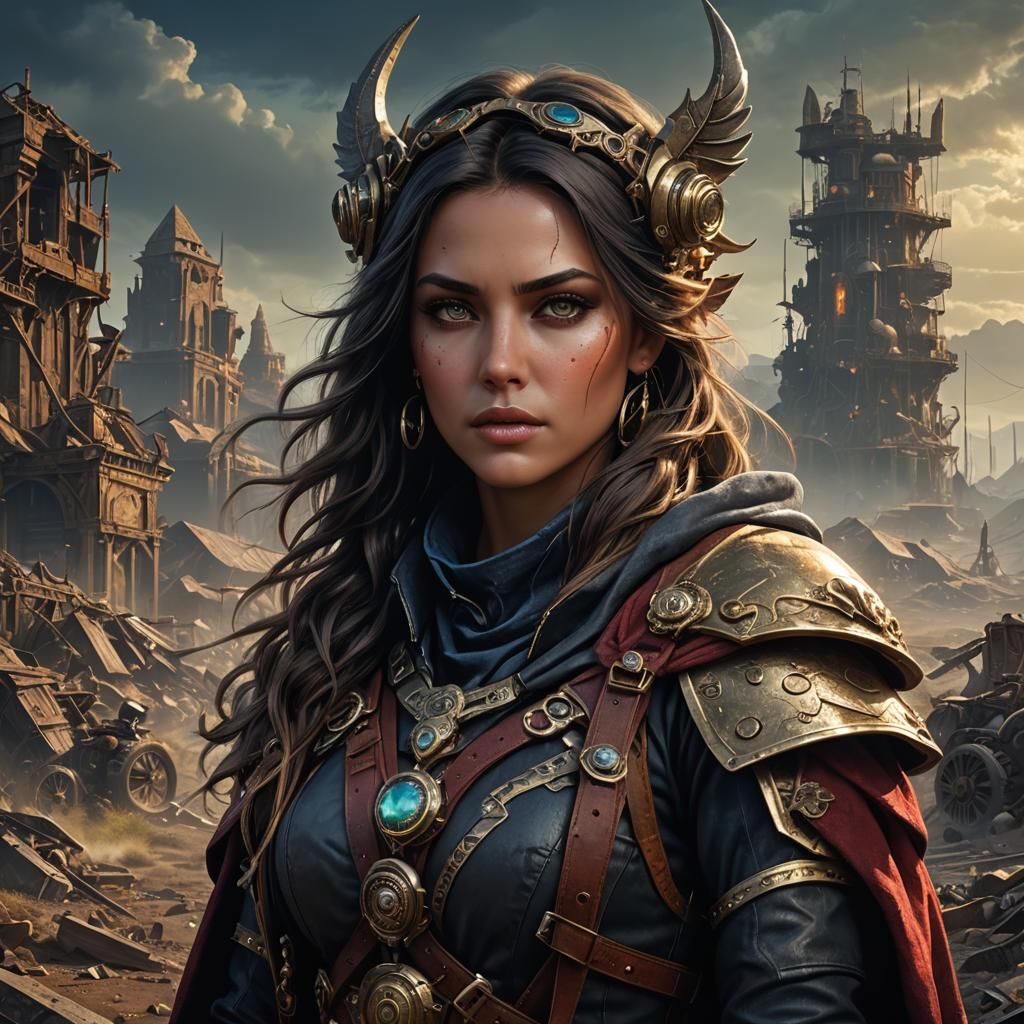 Wasteland Character Portrait in Dark Fantasy Style