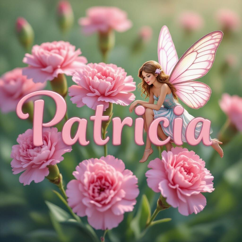 Patricia Made of Pink Carnations with Fairy Companion