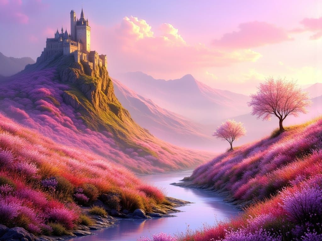 Castle Above a River