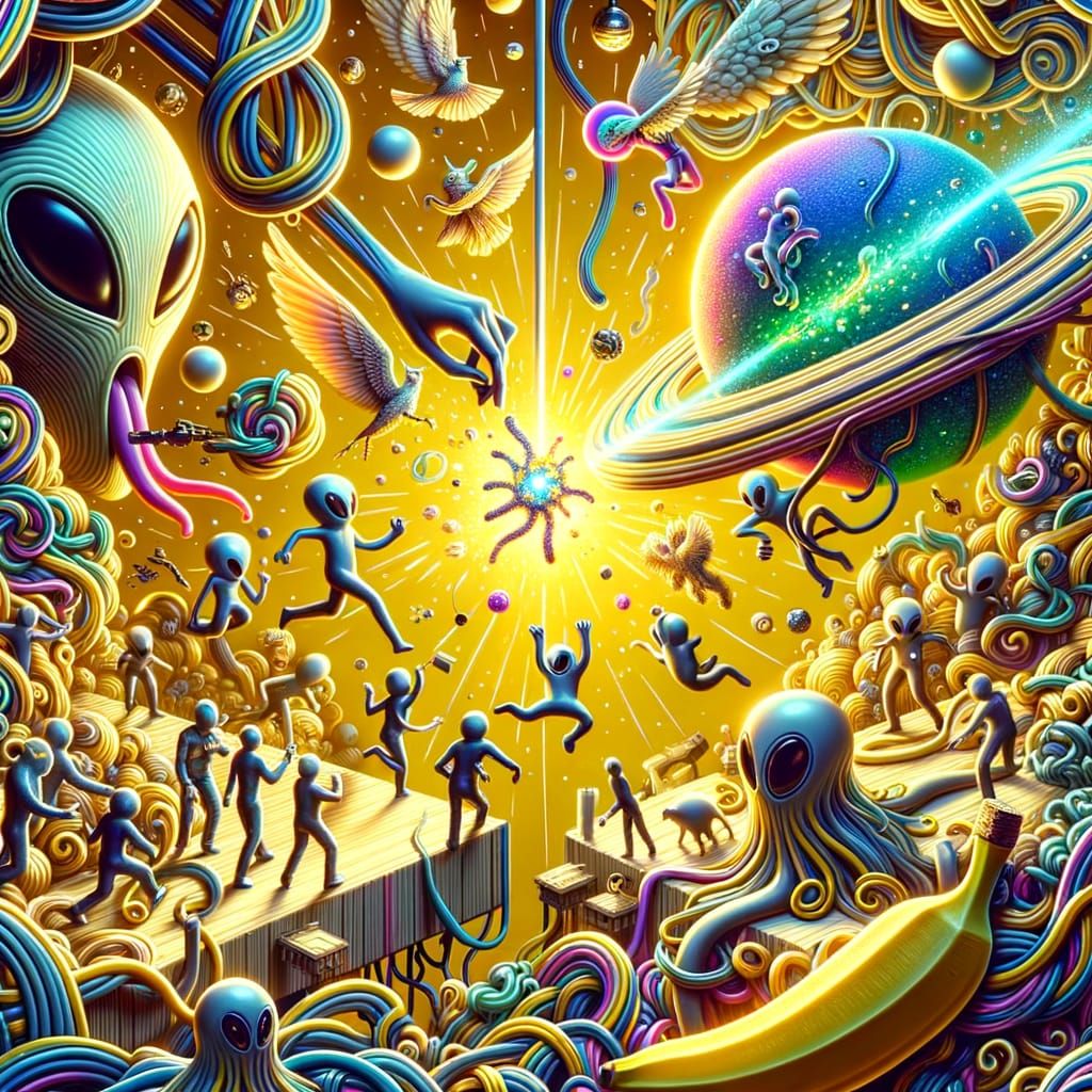 Neon Whimsy in 8K: Extraterrestrial Dance Party