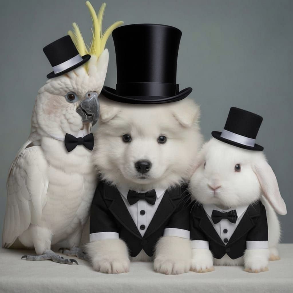 Dapper Animals in Tuxedos and Top Hats