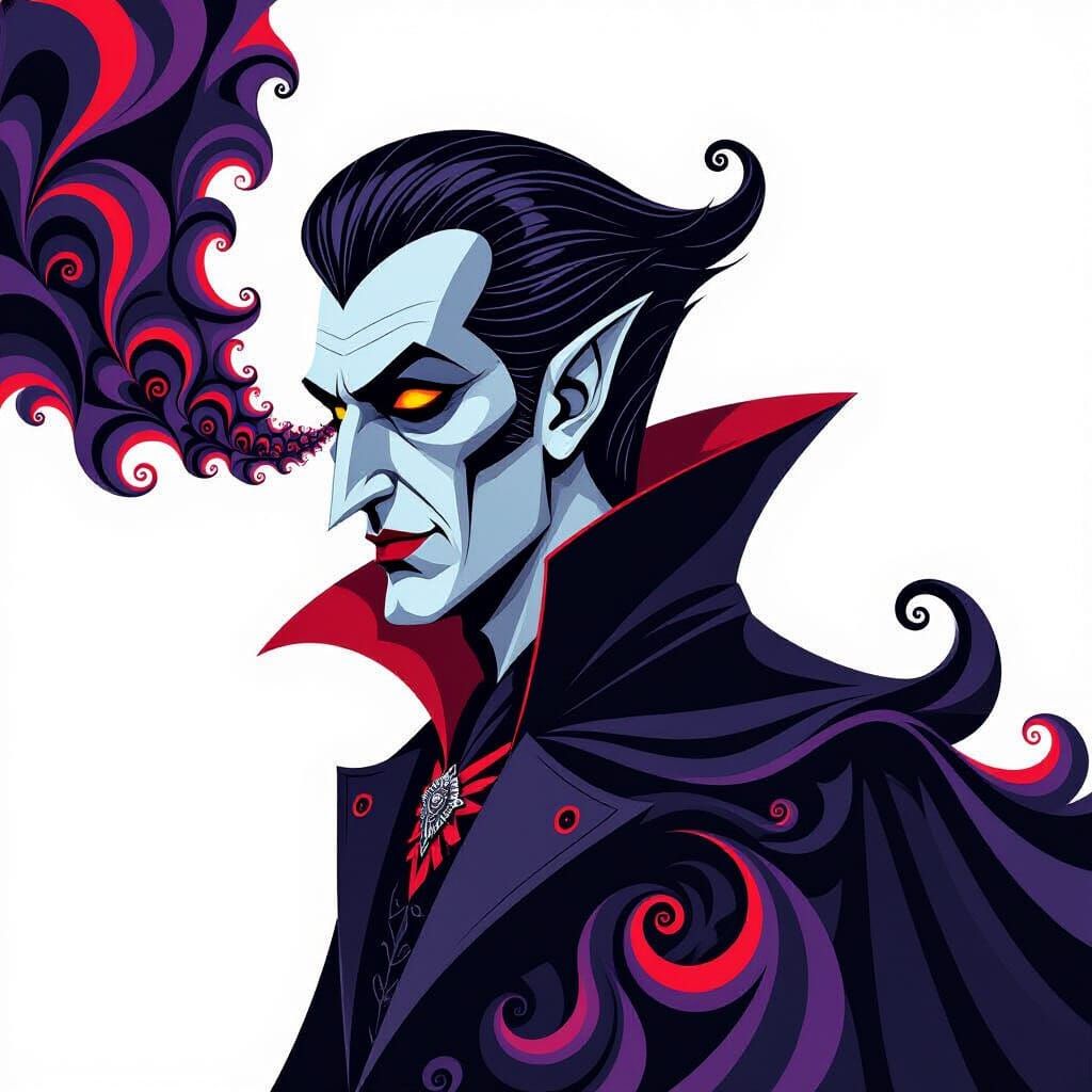 Abstract Dracula Vector Fractal Art
