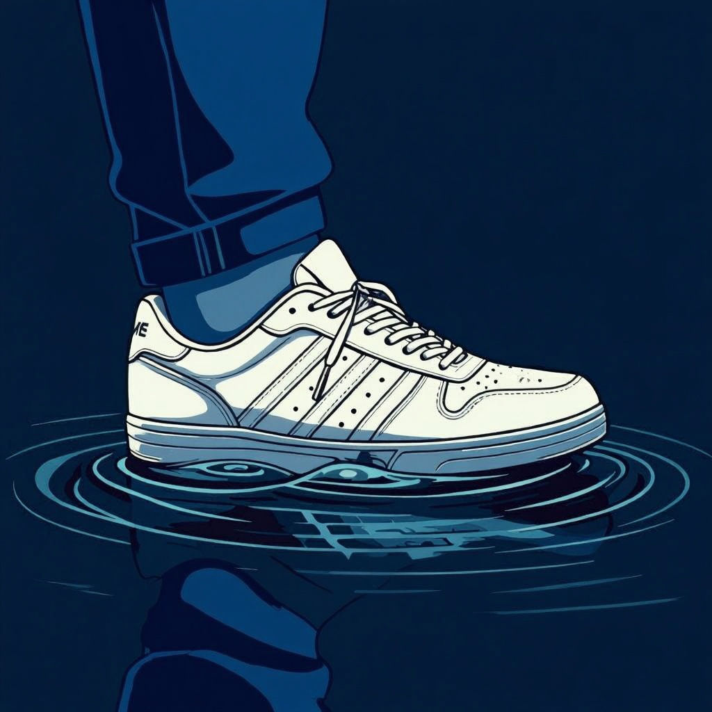 Pop Art Sneaker on Water Illustration