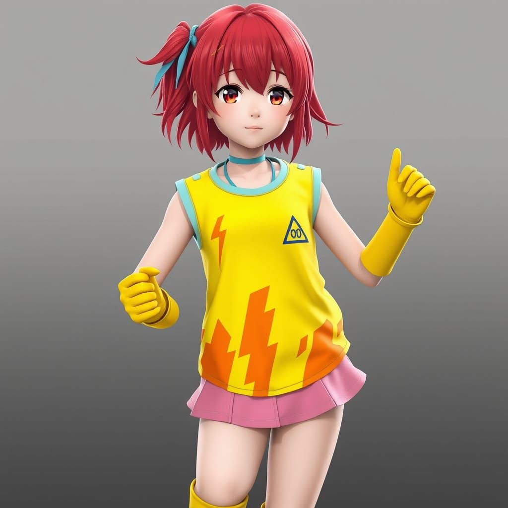 Vibrant Anime Girl in 8K Resolution