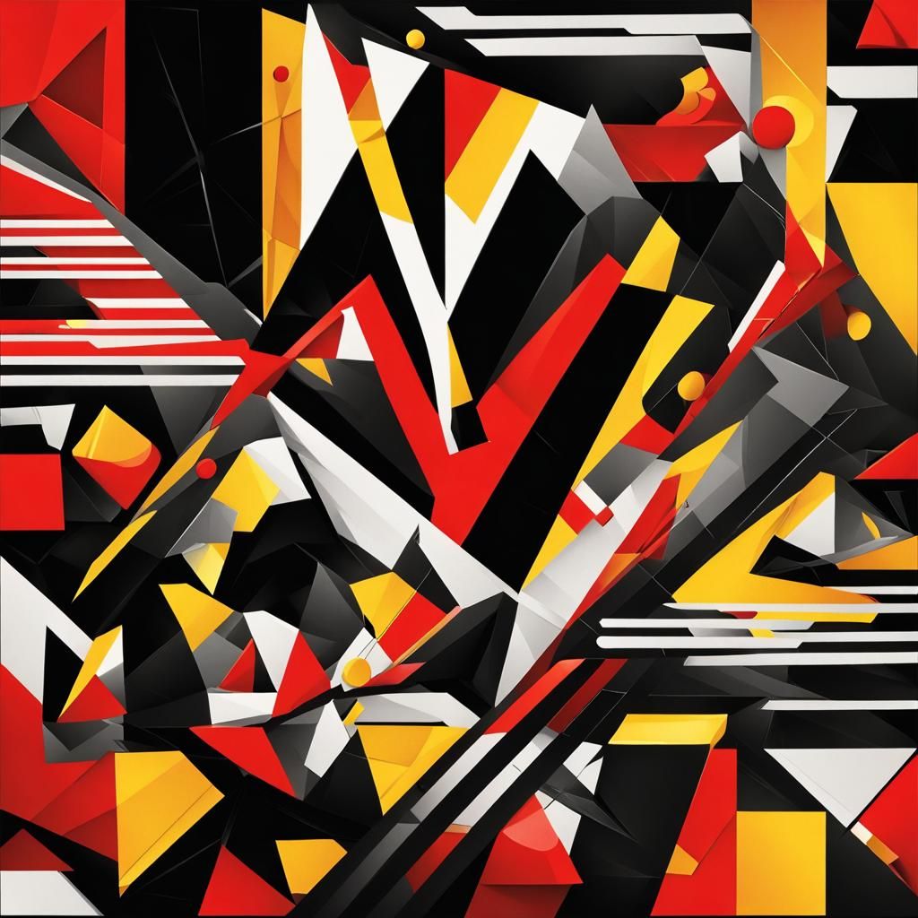 Cubist Kangaroo with Boomerang in Geometric Fauvism