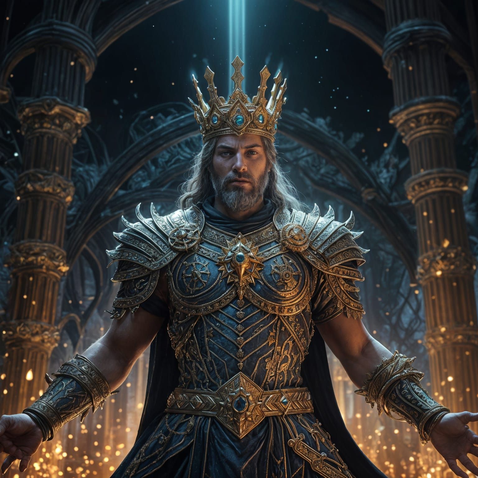 Regal Divine Crown Radiates Power Above a World of factions