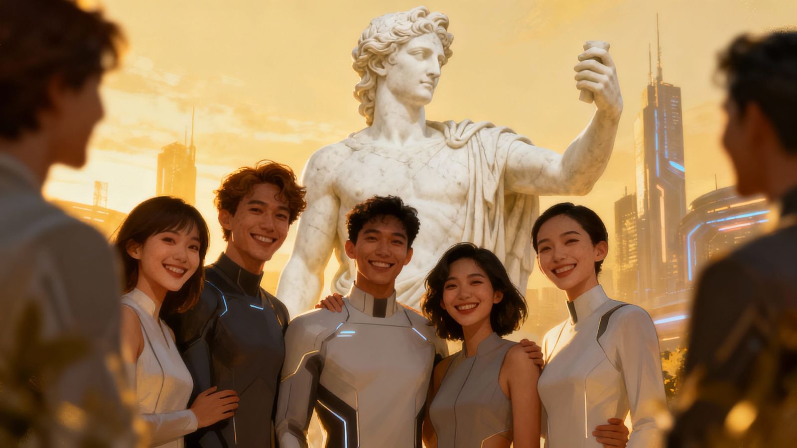 Future Reunion in 2077 With Apollo Statue