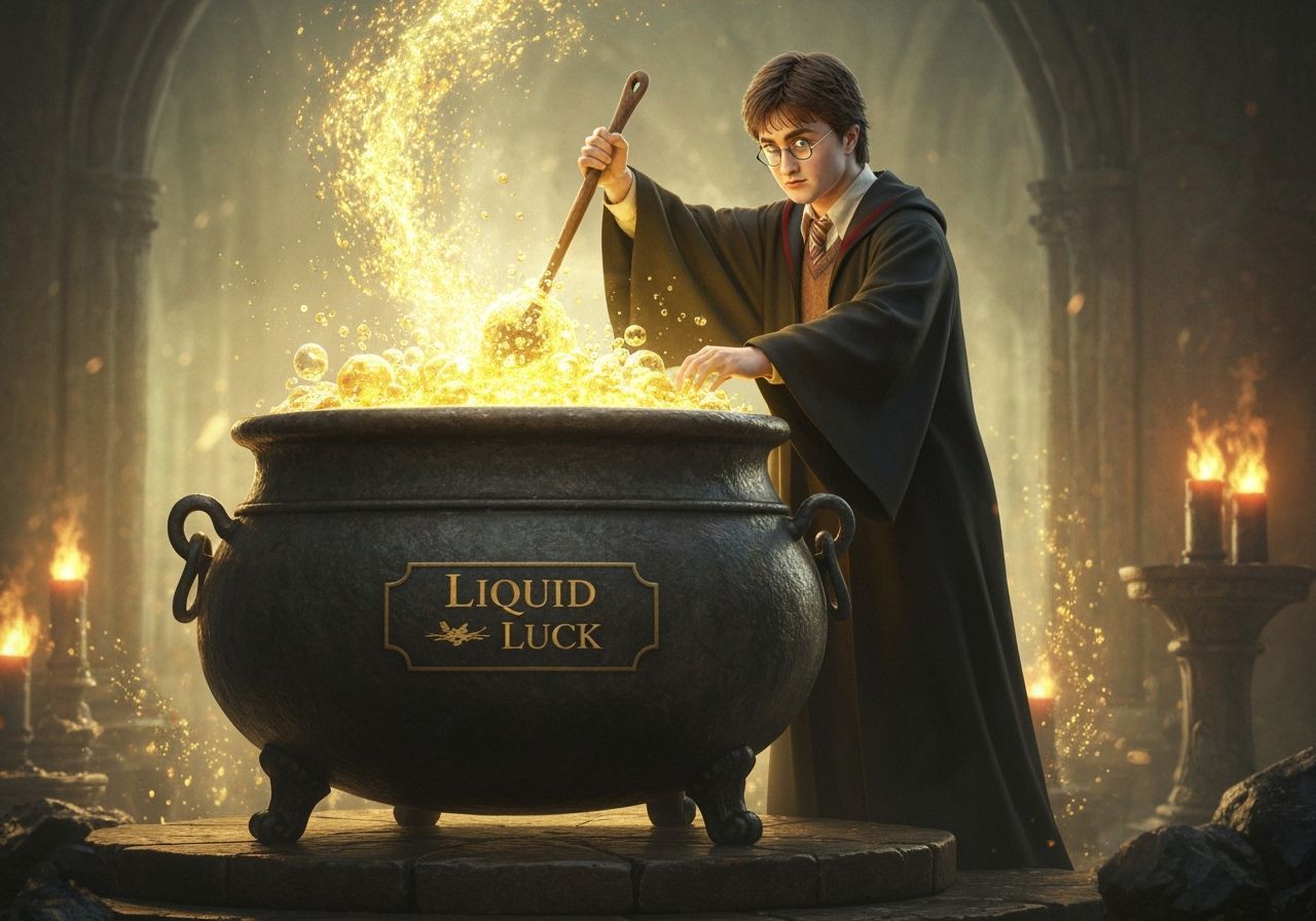 Magical Liquid Luck Cauldron in Ethereal Glow