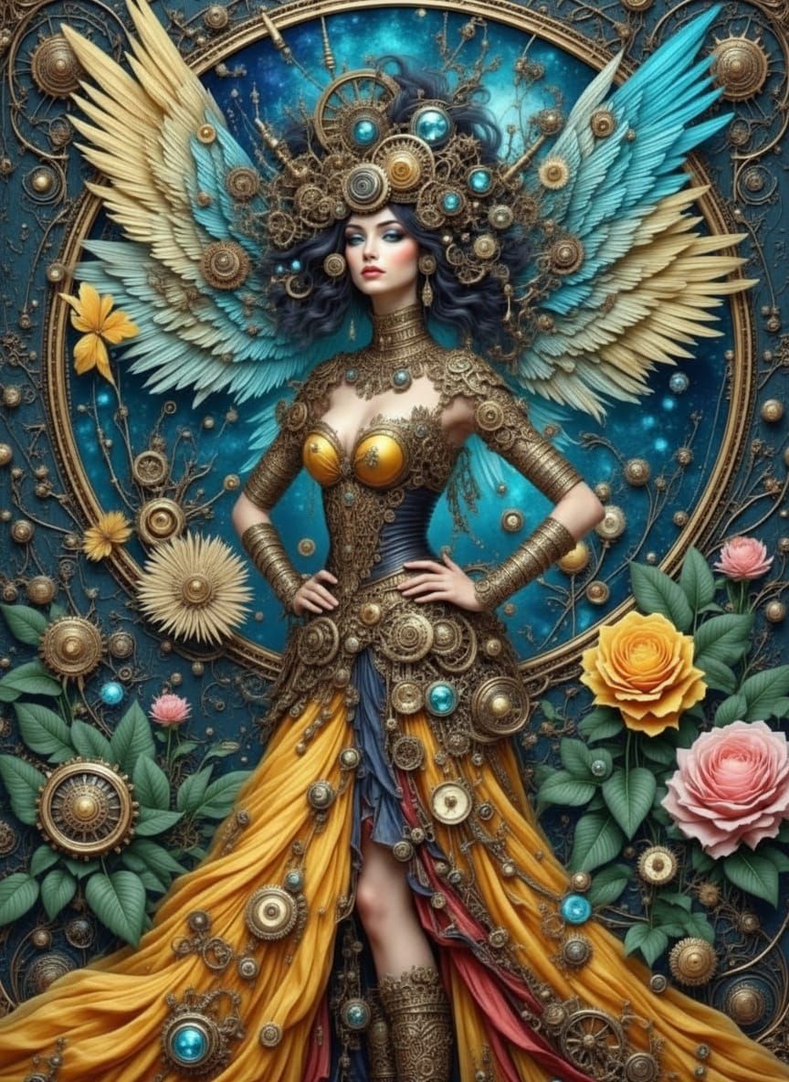 Steampunk Women Expressing Unity and Cosmic Feminine Energy