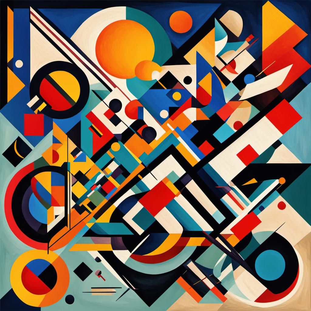 Geometric Cubism: A Maximalist Art Deco Composition