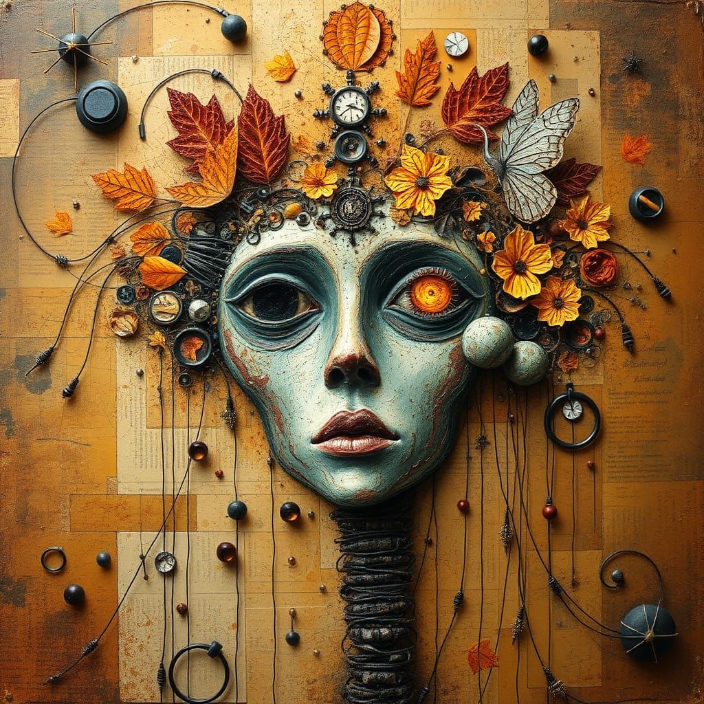 Vital Spark Sandy in Impasto Collage Style