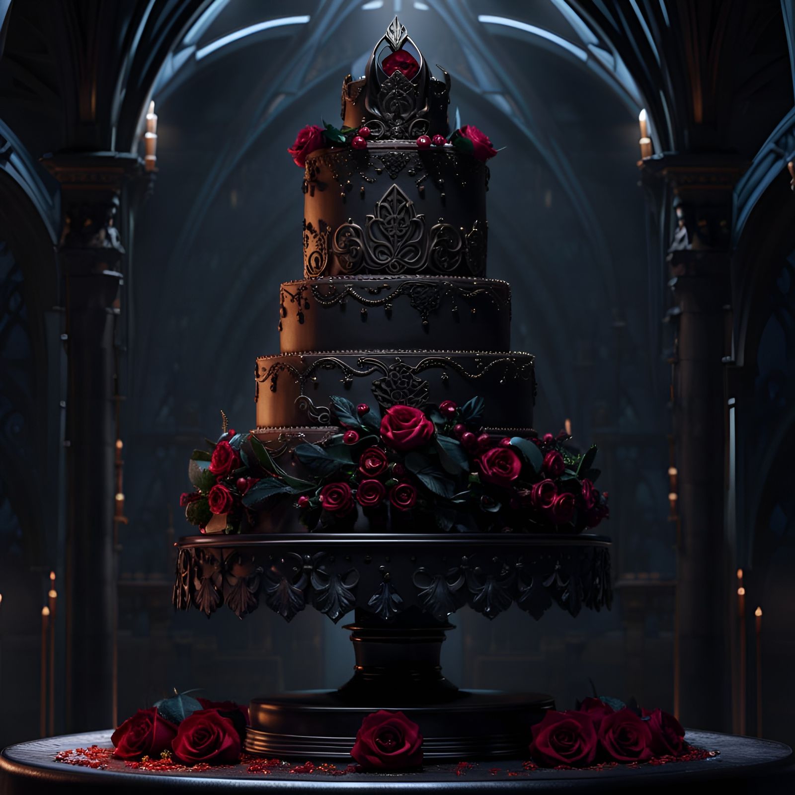 .goth wedding cake.