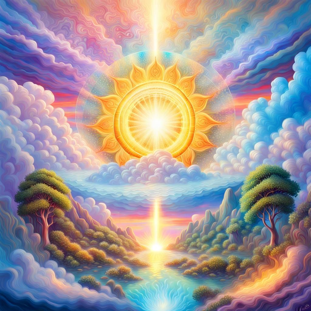 Heavenly Island in Astral Cosmic Light
