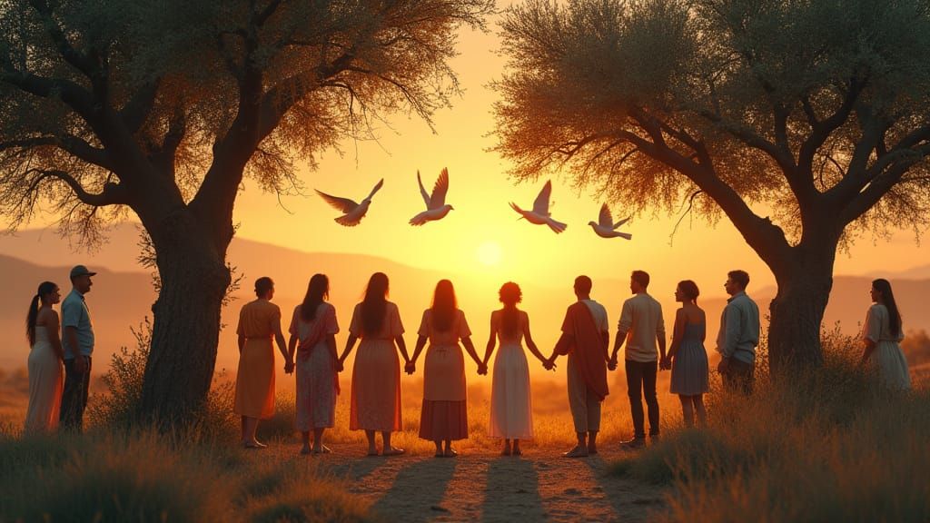 Olive Grove Sunrise: A Circle of Peace