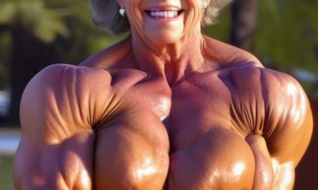 Muscular Bodybuilder Grandma with Ripped Physique
