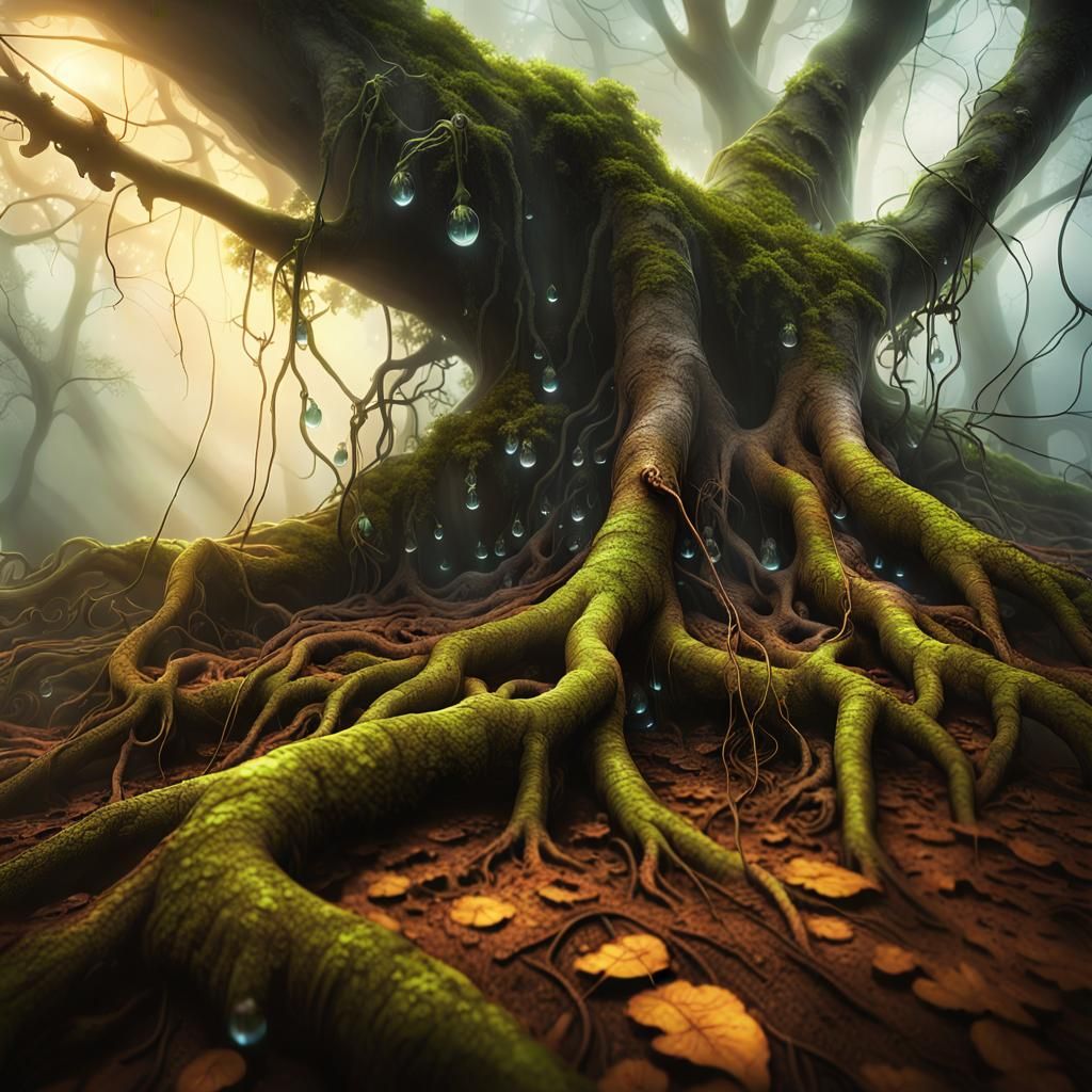 Misty Forest Floor: A Hyper-Realistic Macro Close-Up