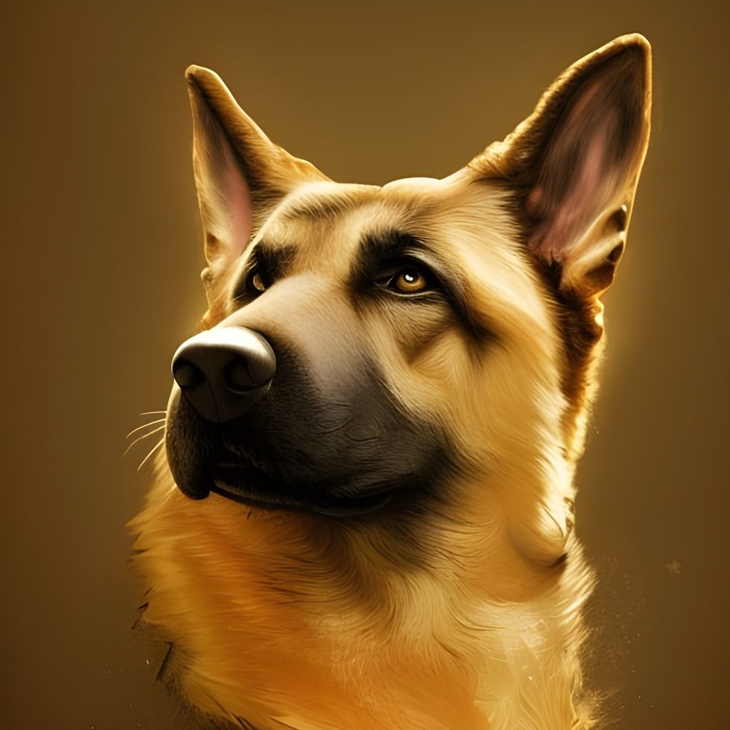 Realistic German Shepherd Dog Portrait Sketch