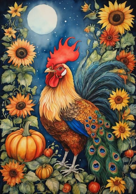 Proud Rooster: An AI Generated Image