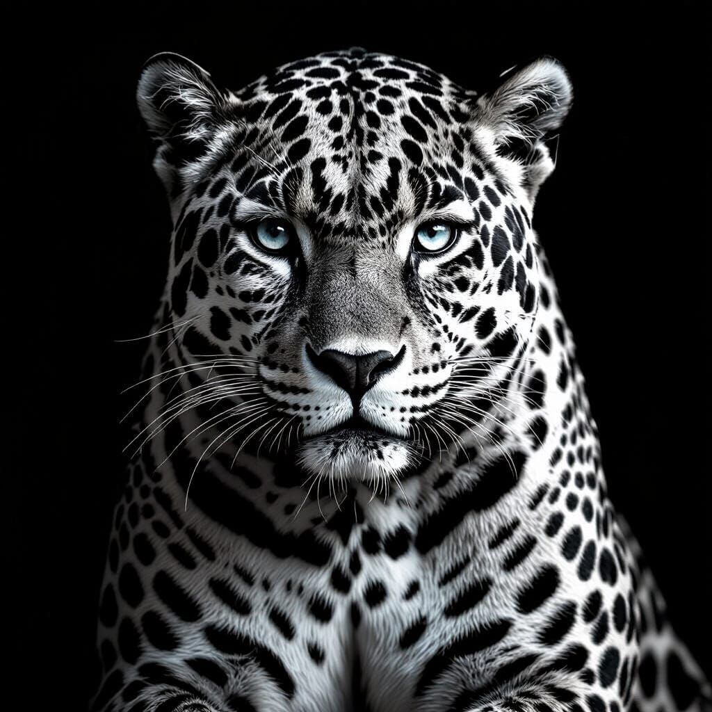 Photorealistic Jaguar with Sacred Tribal Tattoos
