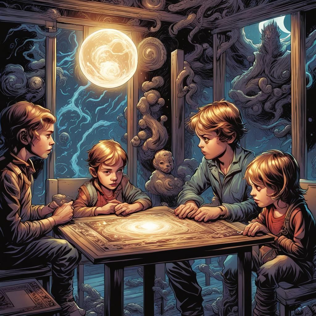Psychic Children in Comic Book Style