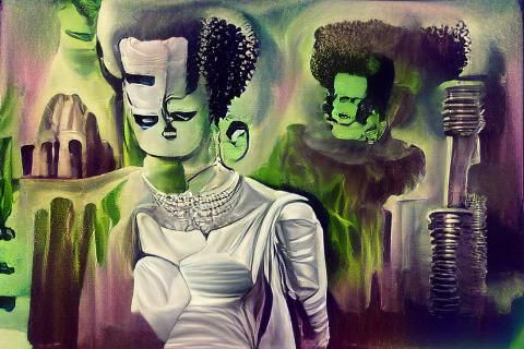Gothic Bride of Frankenstein Portrait