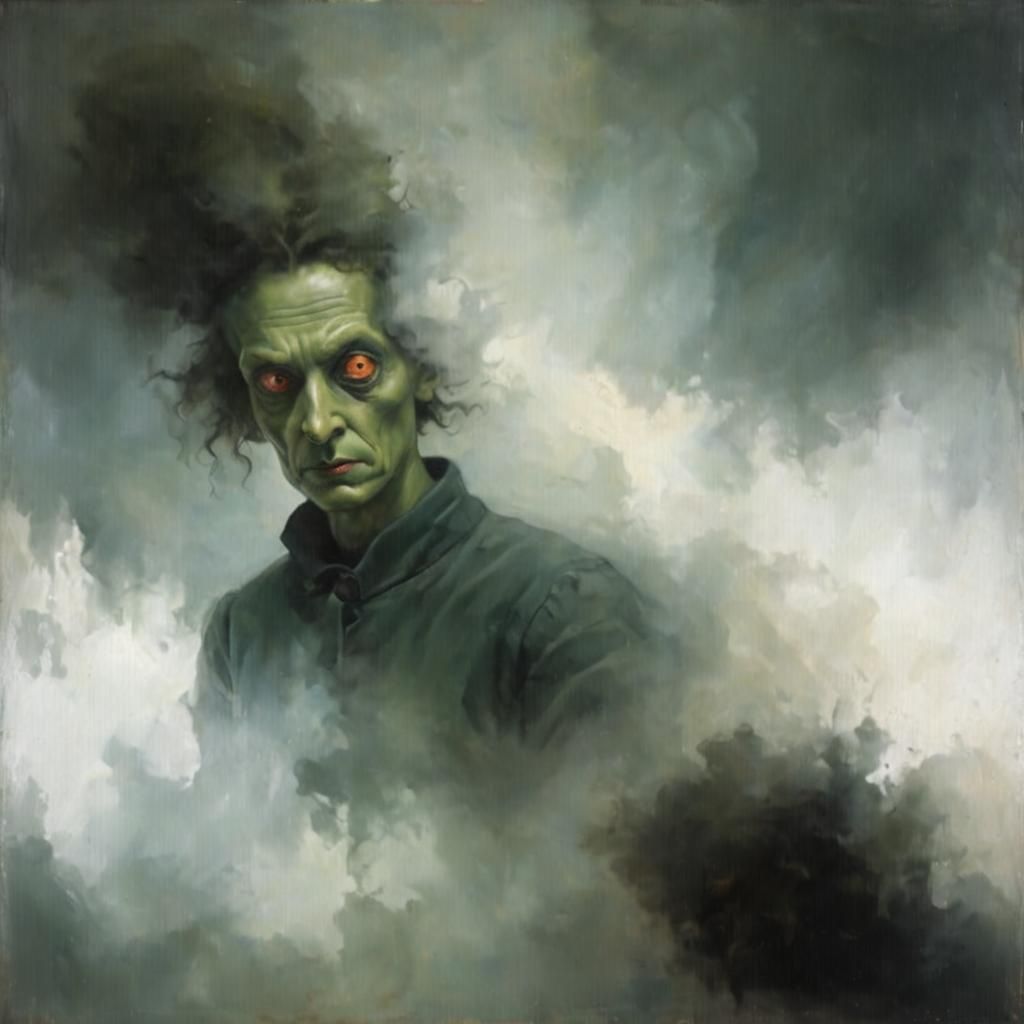 Fiendish Cleverness: A Surreal Oil Portrait