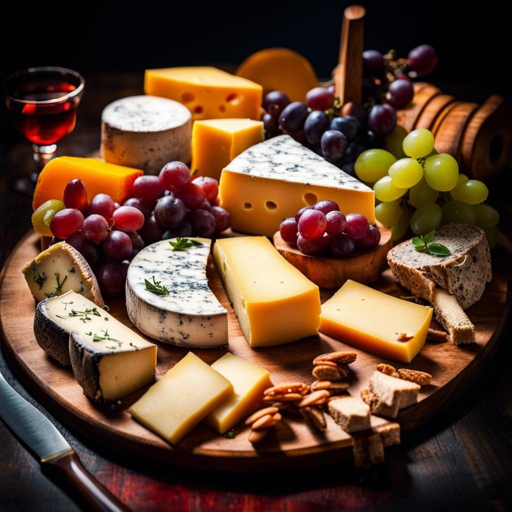 Magnificent Cheese Platter in Divine Sunlight