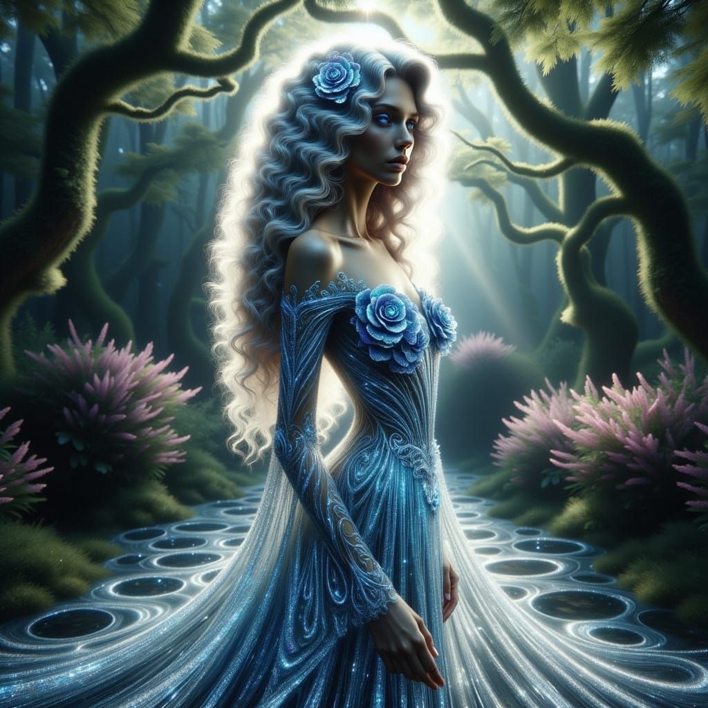 Ethereal Goddess in a Hidden Grove