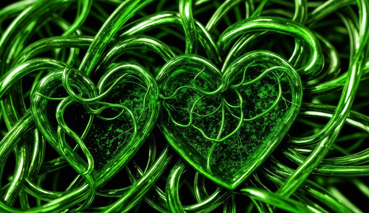 Chlorophyll Heart on Examination Table, Photorealistic