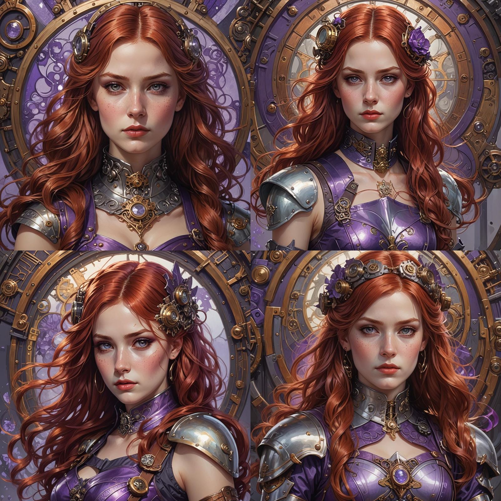 Steampunk Russian Woman Portrait in Steel Corset