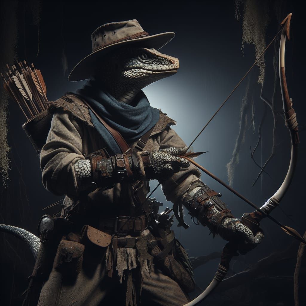 Lizardfolk Ranger Hunter in the Night