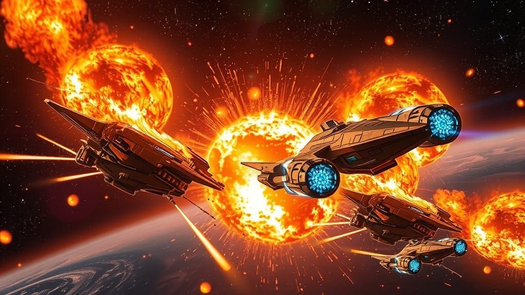 Cosmic Space Battle in Hyperrealistic, HDR Quality