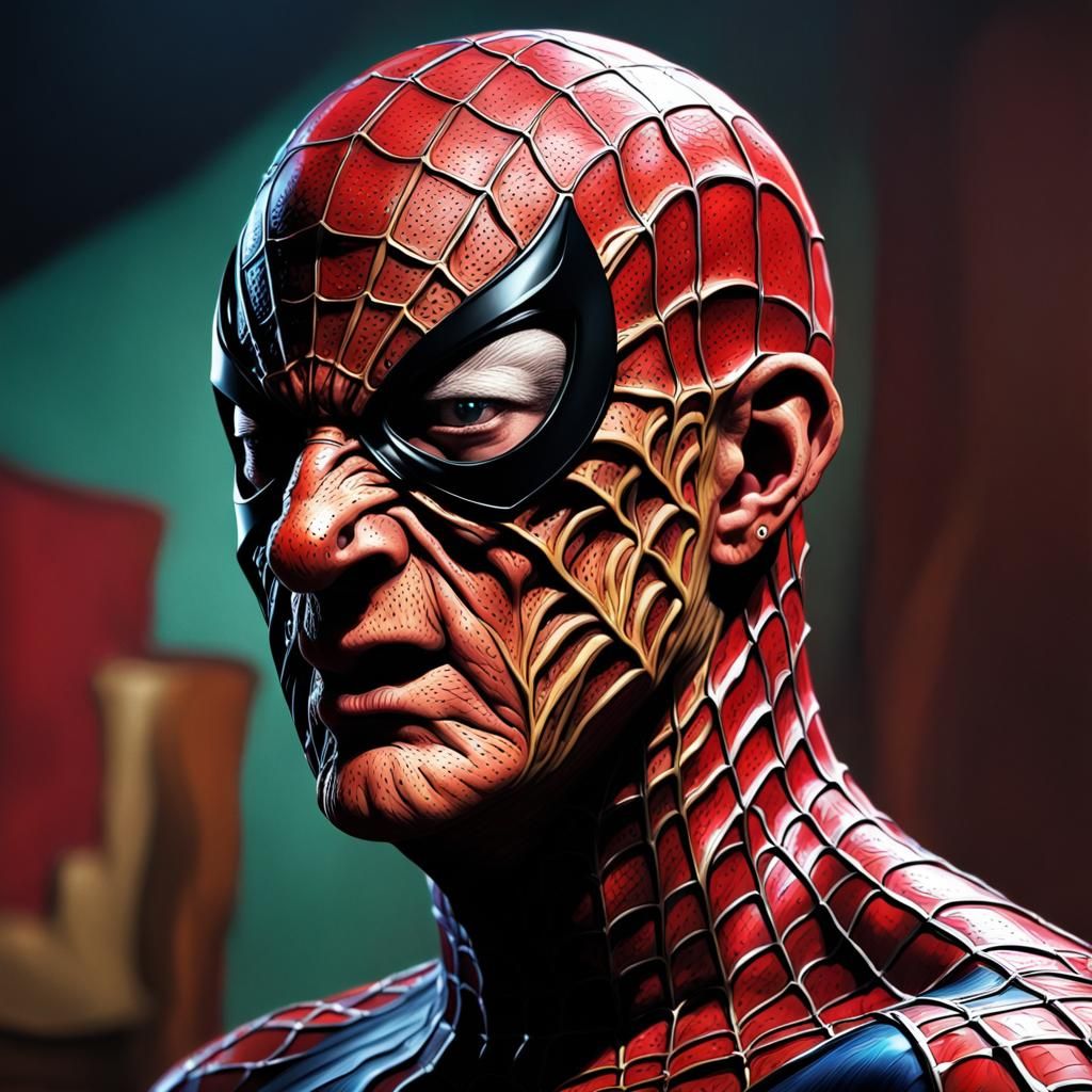Hyperrealistic Freddy Krueger as Spiderman Concept Art