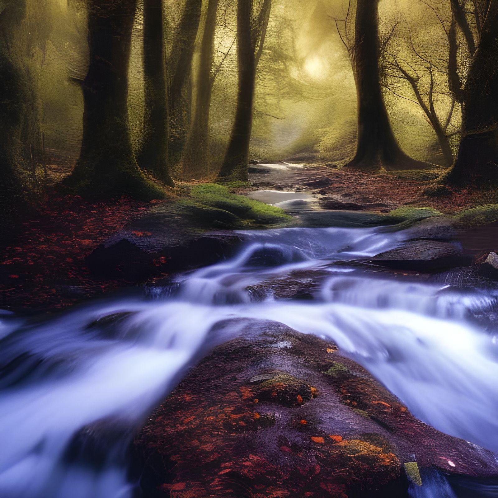 Woodland Stream Path in Hyperrealistic Detail