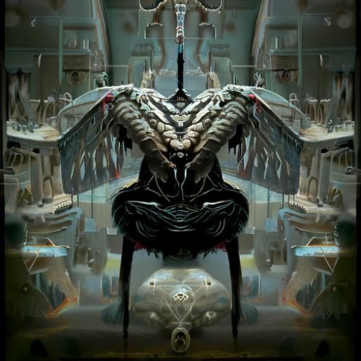 Corrupted Angel in Surreal Dystopian Style